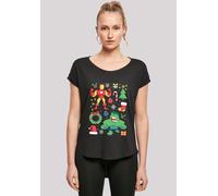 T-Shirt F4NT4STIC "Marvel Iron Man And Hulk Christmas", Damen, Gr. XS, schwarz, Obermaterial: 100% Baumwolle, regular fit, Rundhals, ohne Bündchen, Shirts T-Shirt, Print (87751035-XS) schwarz