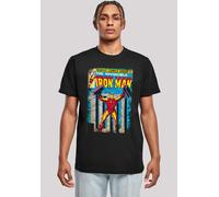 T-Shirt F4NT4STIC "Marvel Iron Man Cover", Damen, Gr. M, schwarz, Obermaterial: 100% Baumwolle, regular fit, Rundhals, ohne Bündchen, Shirts T-Shirt, Herren,Premium Merch,Regular-Fit,Basic,Logo Print