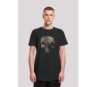 T-Shirt F4NT4STIC "Marvel Punisher TV Camo Skull", Damen, Gr. M, schwarz, Obermaterial: 100% Baumwolle, regular fit, Rundhals, ohne Bündchen, Shirts T-Shirt, Print (73560305-M) schwarz