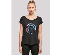 T-Shirt F4NT4STIC "Marvel Superhelden Avengers Captain America", Damen, Gr. XS, schwarz, Obermaterial: 100% Baumwolle, regular fit, Rundhals, ohne Bündchen, Shirts T-Shirt, Print (65873127-XS) schwarz