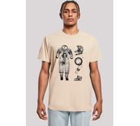 T-Shirt F4NT4STIC "NASA Apollo 14 A7 L Pressure Suit Negative X Ray", Herren, Gr. M, sand, Obermaterial: 100% Baumwolle, regular fit, Rundhals, ohne Bündchen, Shirts T-Shirt, Premium Qualität (3248793