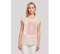 T-Shirt F4NT4STIC "Panic At The Disco Turn Up The Crazy", Damen, Gr. XS, weiß (sandweiß), Obermaterial: 100% Baumwolle, regular fit, Rundhals, ohne Bündchen, Shirts T-Shirt, Premium Qualität (75550449