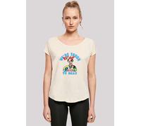 T-Shirt F4NT4STIC "Powerpuff Girls Tough To Beat", Damen, Gr. L, weiß (sandweiß), Obermaterial: 100% Baumwolle, regular fit, Rundhals, ohne Bündchen, Shirts T-Shirt, Premium Qualität (33448224-L) sand