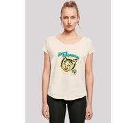 T-Shirt F4NT4STIC "Puss N Boots The Cats Pajamas Vintage Art", Damen, Gr. XS, sandweiß, Obermaterial: 100% Baumwolle, regular fit, Rundhals, ohne Bündchen, Shirts T-Shirt, Premium Qualität (69842254-X