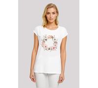 T-Shirt F4NT4STIC "Rosa Blumenkranz", Damen, Gr. 4XL, weiß, Obermaterial: 100% Baumwolle, regular fit, Rundhals, ohne Bündchen, Shirts T-Shirt, Premium Qualität (47537732-4XL) weiß