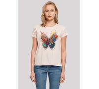 T-Shirt F4NT4STIC "Schmetterling Blume", Damen, Gr. L, pink, Obermaterial: 100% Baumwolle, oversize, Rundhals, ohne Bündchen, Shirts T-Shirt, Print (90573762-L) pink