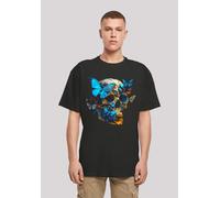 T-Shirt F4NT4STIC "Schmetterling Skull OVERSIZE TEE", Damen, Gr. XXL, schwarz, Obermaterial: 100% Baumwolle, oversize, Rundhals, ohne Bündchen, Shirts T-Shirt, Print (19023247-XXL) schwarz