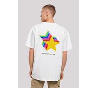 T-Shirt F4NT4STIC "SIlvester Party Happy People Only", Herren, Gr. M, weiß, Obermaterial: 100% Baumwolle, oversize, Rundhals, ohne Bündchen, Shirts T-Shirt, Print (84569656-M) weiß