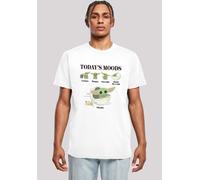 T-Shirt F4NT4STIC "Star Wars Mandalorian Child Moods", Herren, Gr. XL, weiß, Obermaterial: 100% Baumwolle, regular fit, Rundhals, ohne Bündchen, Shirts T-Shirt, Herren,Premium Merch,Regular-Fit,Basic,