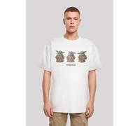 T-Shirt F4NT4STIC "Star Wars The Mandalorian The Child Poses", Damen, Gr. M, weiß, Obermaterial: 100% Baumwolle, oversize, Rundhals, ohne Bündchen, Shirts T-Shirt, Print (31875515-M) weiß