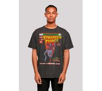 T-Shirt F4NT4STIC "Stranger Things Comic Cover Netflix TV Series", Damen, Gr. S, schwarz, Obermaterial: 100% Baumwolle, oversize, Rundhals, ohne Bündchen, Shirts T-Shirt, Premium Qualität (13333167-S)