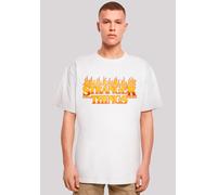 T-Shirt F4NT4STIC "Stranger Things Fire Logo", Damen, Gr. S, weiß, Obermaterial: 100% Baumwolle, oversize, Rundhals, ohne Bündchen, Shirts T-Shirt, Premium Qualität (29557823-S) weiß