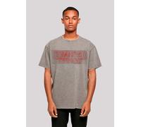 T-Shirt F4NT4STIC "Stranger Things Glow Logo Netflix TV Series", Damen, Gr. XL, grau (asphalt), Obermaterial: 100% Baumwolle, oversize, Rundhals, ohne Bündchen, Shirts T-Shirt, Premium Qualität (38244
