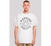 T-Shirt F4NT4STIC "Stranger Things Hawkins Grey Tiger", Damen, Gr. 4XL, weiß, Obermaterial: 100% Baumwolle, oversize, Rundhals, ohne Bündchen, Shirts T-Shirt, Premium Qualität (55337742-4XL) weiß