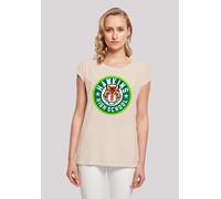 T-Shirt F4NT4STIC "Stranger Things Hawkins Tiger Circle", Damen, Gr. 3XL, weiß (sandweiß), Obermaterial: 100% Baumwolle, regular fit, Rundhals, ohne Bündchen, Shirts T-Shirt, Premium Qualität (4418994