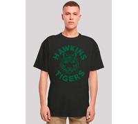 T-Shirt F4NT4STIC "Stranger Things Hawkins Tigers", Damen, Gr. 3XL, schwarz, Obermaterial: 100% Baumwolle, oversize, Rundhals, ohne Bündchen, Shirts T-Shirt, Premium Qualität (30857038-XXXL) schwarz