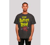 T-Shirt F4NT4STIC "Stranger Things You Better Run Netflix TV Series", Herren, Gr. 5XL, schwarz, Obermaterial: 100% Baumwolle, oversize, Rundhals, ohne Bündchen, Shirts T-Shirt, Premium Qualität (22989