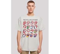 T-Shirt F4NT4STIC "The Rolling Stones Voodoo Lounge Tongues", Damen, Gr. S, grau (lightasphalt), Obermaterial: 100% Baumwolle, oversize, Rundhals, ohne Bündchen, Shirts T-Shirt, Musik, Band, Logo (368