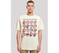 T-Shirt F4NT4STIC "The Rolling Stones Voodoo Lounge Tongues", Damen, Gr. XL, beige (sand), Obermaterial: 100% Baumwolle, oversize, Rundhals, ohne Bündchen, Shirts T-Shirt, Musik, Band, Logo (18848237-