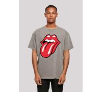 T-Shirt F4NT4STIC "The Rolling Stones Zunge", Damen, Gr. L, asphalt, Obermaterial: 100% Baumwolle, oversize, Rundhals, ohne Bündchen, Shirts T-Shirt, Premium Qualität (44766701-L) asphalt