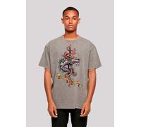 T-Shirt F4NT4STIC "The Witcher Monster Slayer Tattoo Netflix", Damen, Gr. XL, grau (asphalt), Obermaterial: 100% Baumwolle, oversize, Rundhals, ohne Bündchen, Shirts T-Shirt, Premium Qualität (8426020