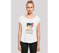T-Shirt F4NT4STIC "Tom and Jerry TV Serie Nope Not Today", Damen, Gr. S, weiß, Obermaterial: 100% Baumwolle, regular fit, Rundhals, ohne Bündchen, Shirts T-Shirt, Damen,Premium Merch,Lang,Longshirt,Be