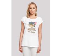 T-Shirt F4NT4STIC "Tom and Jerry TV Serie Nope Not Today", Damen, Gr. XS, weiß, Obermaterial: 100% Baumwolle, regular fit, Rundhals, ohne Bündchen, Shirts T-Shirt, Damen,Premium Merch,Regular-Fit,Kurz