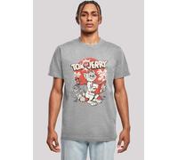 T-Shirt F4NT4STIC "Tom und Jerry Rocket Prank", Damen, Gr. M, grau (erdgrau), Obermaterial: 100% Baumwolle, regular fit, Rundhals, ohne Bündchen, Shirts T-Shirt, Herren,Premium Merch,Regular-Fit,Basic
