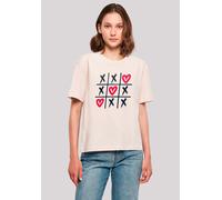 T-Shirt F4NT4STIC "Valentinstag Herz Tic Tac Toe", Damen, Gr. M, pink, Obermaterial: 100% Baumwolle, oversize, Rundhals, ohne Bündchen, Shirts T-Shirt, Premium Qualität (75116053-M) pink