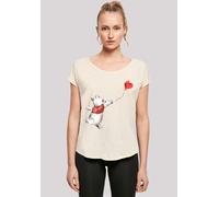 T-Shirt F4NT4STIC "Winnie Puuh Luftballon Disney", Damen, Gr. M, weiß (sandweiß), Obermaterial: 100% Baumwolle, regular fit, Rundhals, ohne Bündchen, Shirts T-Shirt, Premium Qualität (23613826-M) sand