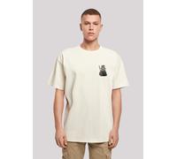 T-Shirt F4NT4STIC "Wizard Cat OVERSIZE TEE", Damen, Gr. XS, beige (sand), Obermaterial: 100% Baumwolle, oversize, Rundhals, ohne Bündchen, Shirts T-Shirt, Print (86306515-XS) sand