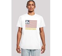 T-Shirt F4NT4STIC "Woodstock USA Flag", Damen, Gr. 5XL, weiß, Obermaterial: 100% Baumwolle, regular fit, Rundhals, ohne Bündchen, Shirts T-Shirt, Herren,Premium Merch,Regular-Fit,Basic,Bandshirt (3344