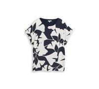 T-shirt fabric mix print crew M