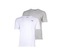 T-Shirt FILA "T-Shirt BROD tee / double pack 2er Pack", Damen, Gr. XL, weiß (weiß, grau), Obermaterial: 100% Baumwolle CO., Shirts T-Shirt (47034345-XL) weiß, grau