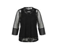 T-Shirt FRAPP "FRAPP Shirt", Damen, Gr. 50, schwarz, Obermaterial: 100% Polyester PES., uni, regular fit, V-Ausschnitt, Shirts T-Shirt, Große Größen (45560166-50) schwarz
