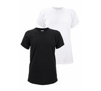 T-Shirt FRUIT OF THE LOOM, Damen, Gr. 5XL (72/74), schwarz-weiß (schwarz, weiß), Single Jersey, Obermaterial: 100% Baumwolle, unifarben, schmal, Rundhals, normaler Saum, Shirts T-Shirt, aus reiner Bau