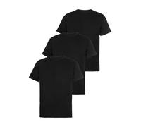T-Shirt FRUIT OF THE LOOM, Herren, Gr. 4XL (68/70), schwarz (schwarz, schwarz, schwarz), Single Jersey, Obermaterial: 100% Baumwolle, Basic, schmal, Rundhals, ohne Bündchen, Shirts T-Shirt, mit Rundha