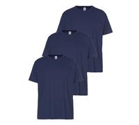 T-Shirt FRUIT OF THE LOOM, Herren, Gr. 5XL (72/74), blau (navy, navy, navy), Single Jersey, Obermaterial: 100% Baumwolle, Basic, schmal, Rundhals, ohne Bündchen, Shirts T-Shirt, mit Rundhalsausschnitt