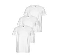 T-Shirt FRUIT OF THE LOOM, Herren, Gr. M (48/50), weiß (3xweiß, weiß, weiß), Single Jersey, Obermaterial: 100% Baumwolle, unifarben, Basic, schmal, Rundhals, ohne Bündchen, Shirts T-Shirt, mit Rundhal