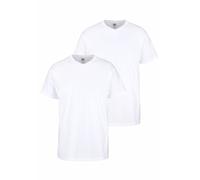 T-Shirt FRUIT OF THE LOOM, Herren, Gr. M (50), weiß, Single Jersey, Obermaterial: 100% Baumwolle, unifarben, schmal, V-Ausschnitt, Shirts T-Shirt, mit V-Ausschnitt (838697-M) weiß