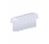 T-Shirt FRUIT OF THE LOOM "sechs Stück in unterschiedlicher Farbkomination", Herren, Gr. S (44/46), weiß, Single Jersey, Obermaterial: 100% Baumwolle, unifarben, Basic, schmal normal, Rundhals, Shirts