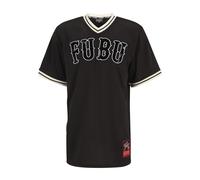 T-Shirt FUBU "Fubu Herren FM231-002-2 FUBU Vintage Lacque Mesh Tee", Damen, Gr. S, schwarz, 100% Polyester, bedruckt, relaxed fit, Rundhals, Shirts T-Shirt (10858966-S) schwarz