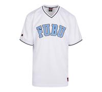 T-Shirt FUBU "Fubu Herren FM242-003-1 Fubu College Mesh Tee", Damen, Gr. M, weiß, 100% Polyester, bedruckt, normal, Rundhals, Shirts T-Shirt (84928325-M) weiß