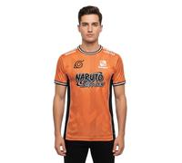 T-Shirt für Herren, Naruto Shippuden, Jersey, E-Sport, normale Passform, Schwarz/Orange/Weiß, XL