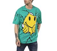 T-Shirt für Herren Oversize Kurzarm Baumwolle Rundhals Streetstyle Grün L