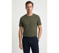 T-Shirt FYNCH-HATTON, Herren, Gr. L, schwarz khaki, Jersey, Obermaterial: 100% Baumwolle, bestickt, unifarben, normal hüftbedeckend, Rundhals, Shirts T-Shirt, normale Passform, Kurzarm, hüftbedeckende