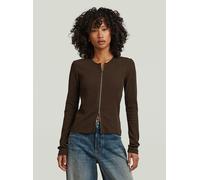 T-Shirt G-STAR "2 Way Slim Rib T-Shirt", Damen, Gr. XS, java, Obermaterial: 95% Baumwolle, 5% Elasthan, Shirts T-Shirt (65866928-XS) java