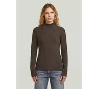 T-Shirt G-STAR "A-Line Slim Mock T-Shirt", Damen, Gr. S, braun (ganache), Obermaterial: 94% Baumwolle, 6% Elasthan, Shirts T-Shirt (93328251-S) ganache