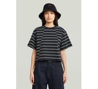 T-Shirt G-STAR "A Line Stripe Boxy T-Shirt", Damen, Gr. M, osaka blau, granite grün double stripe, Obermaterial: 100% Baumwolle, Shirts T-Shirt (46479231-M) osaka blau, granite grün double stripe