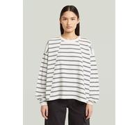 T-Shirt G-STAR "A-Line Stripe Oversized T-Shirt", Damen, Gr. XS, milk, osaka blau double stripe, Obermaterial: 100% Baumwolle, Shirts T-Shirt (49524316-XS) milk, osaka blau double stripe